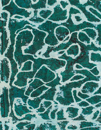 Machine Washable Abstract Medium Aqua Marine Green Rug, wshabs1115