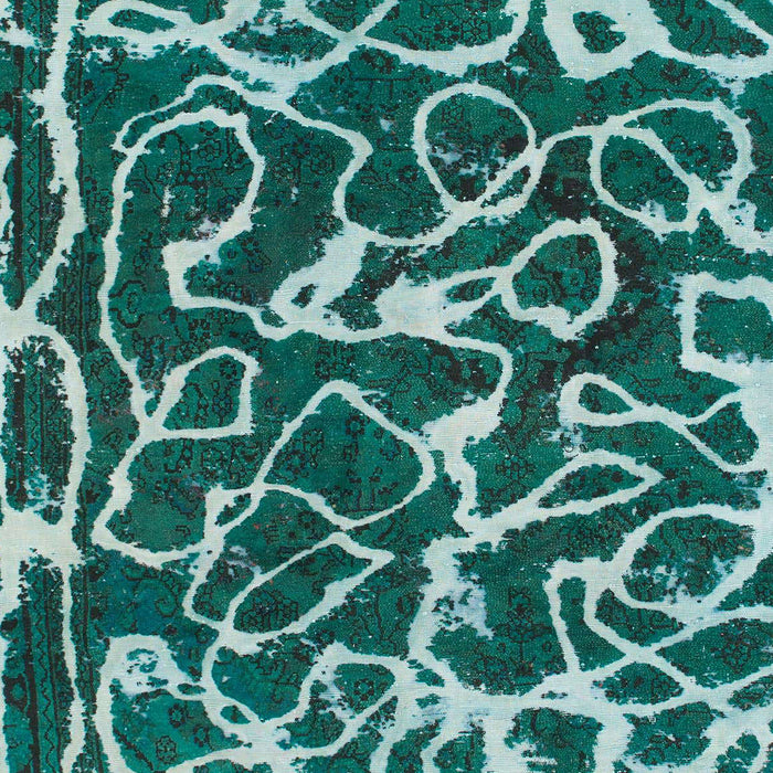 Machine Washable Abstract Medium Aqua Marine Green Rug, wshabs1115