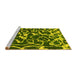 Sideview of Machine Washable Abstract Yellow Modern Rug, wshabs1115yw