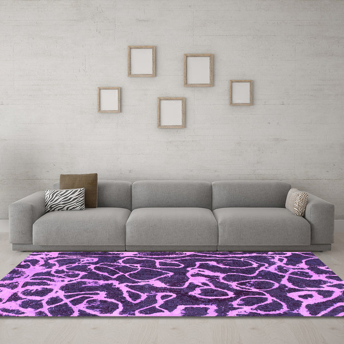 Machine Washable Abstract Pink Modern Rug in a Living Room, wshabs1115pnk