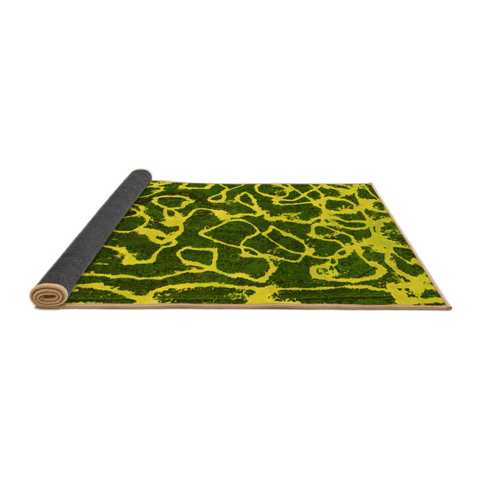 Sideview of Abstract Yellow Modern Rug, abs1115yw