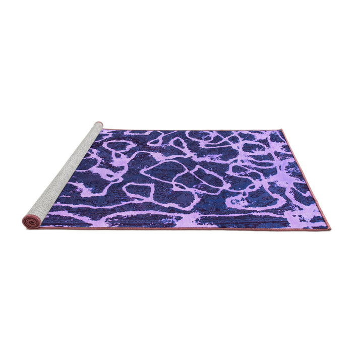 Sideview of Machine Washable Abstract Purple Modern Area Rugs, wshabs1115pur