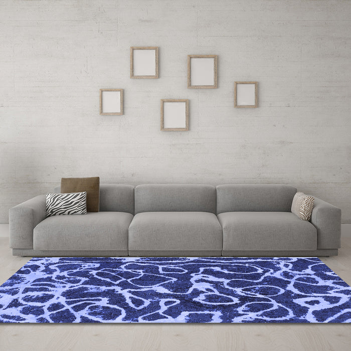 Machine Washable Abstract Blue Modern Rug in a Living Room, wshabs1115blu