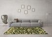 Machine Washable Abstract Brown Modern Rug in a Living Room,, wshabs1115brn