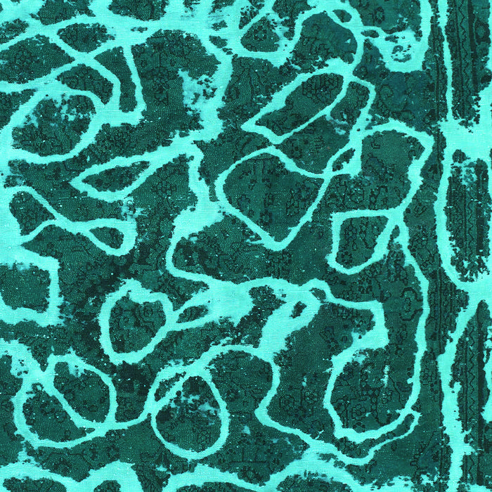 Machine Washable Abstract Turquoise Modern Area Rugs, wshabs1115turq
