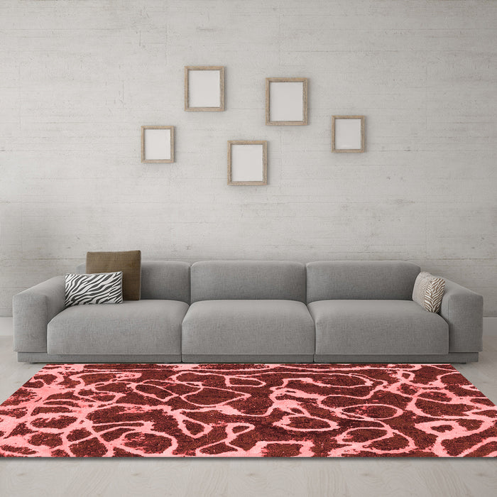 Modern Red Washable Rugs