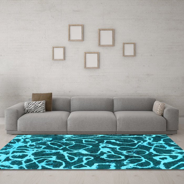 Machine Washable Abstract Light Blue Modern Rug in a Living Room, wshabs1115lblu