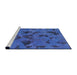 Sideview of Machine Washable Abstract Sapphire Blue Rug, wshabs1116