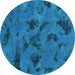 Round Machine Washable Persian Turquoise Bohemian Area Rugs, wshabs1116turq