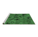 Sideview of Machine Washable Persian Emerald Green Bohemian Area Rugs, wshabs1116emgrn