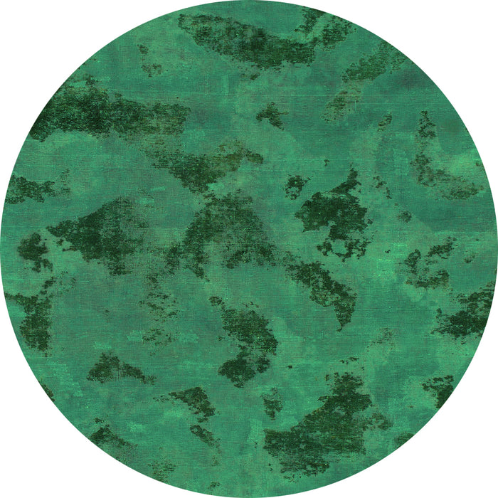 Round Persian Green Bohemian Rug, abs1116grn