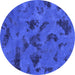 Round Persian Blue Bohemian Rug, abs1116blu