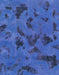 Machine Washable Abstract Sapphire Blue Rug, wshabs1116