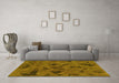 Machine Washable Persian Yellow Bohemian Rug in a Living Room, wshabs1116yw