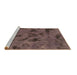 Sideview of Machine Washable Persian Brown Bohemian Rug, wshabs1116brn