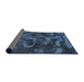 Sideview of Abstract Dark Blue Grey Blue Persian Rug, abs1117