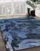 Machine Washable Abstract Dark Blue Grey Blue Rug in a Family Room, wshabs1117