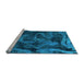 Sideview of Machine Washable Persian Light Blue Bohemian Rug, wshabs1117lblu