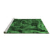 Sideview of Machine Washable Persian Emerald Green Bohemian Area Rugs, wshabs1117emgrn