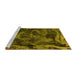 Sideview of Machine Washable Persian Yellow Bohemian Rug, wshabs1117yw