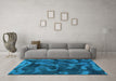 Machine Washable Persian Light Blue Bohemian Rug in a Living Room, wshabs1117lblu