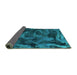 Sideview of Persian Turquoise Bohemian Rug, abs1117turq