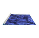 Sideview of Machine Washable Persian Blue Bohemian Rug, wshabs1117blu