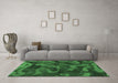 Machine Washable Persian Emerald Green Bohemian Area Rugs in a Living Room,, wshabs1117emgrn