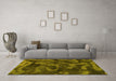 Machine Washable Persian Yellow Bohemian Rug in a Living Room, wshabs1117yw