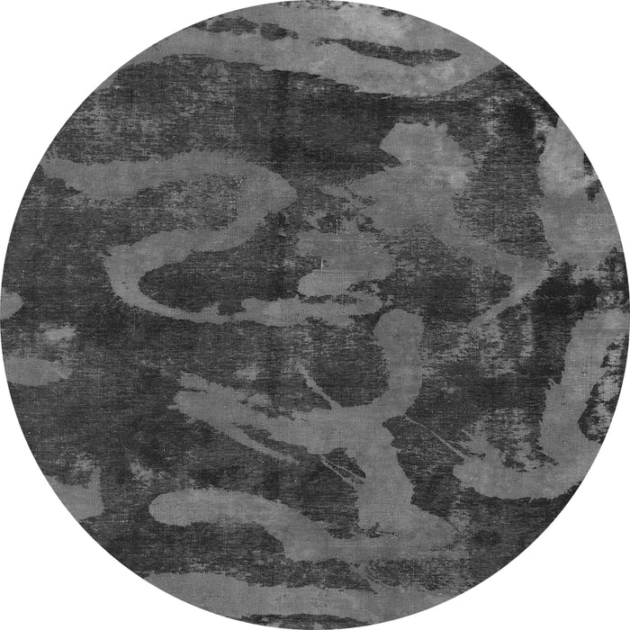 Round Machine Washable Persian Gray Bohemian Rug, wshabs1117gry