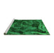 Sideview of Machine Washable Persian Green Bohemian Area Rugs, wshabs1117grn