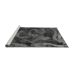 Sideview of Machine Washable Persian Gray Bohemian Rug, wshabs1117gry