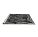 Sideview of Machine Washable Persian Gray Bohemian Rug, wshabs1117gry