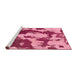 Sideview of Machine Washable Abstract Hot Pink Rug, wshabs1118