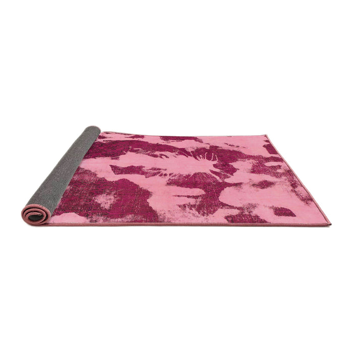 Sideview of Abstract Hot Pink Modern Rug, abs1118