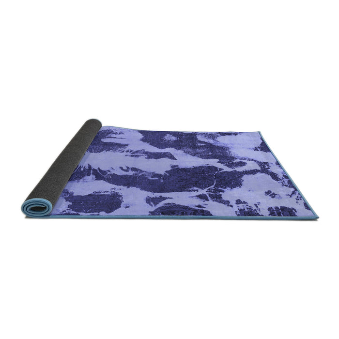 Sideview of Abstract Blue Modern Rug, abs1118blu