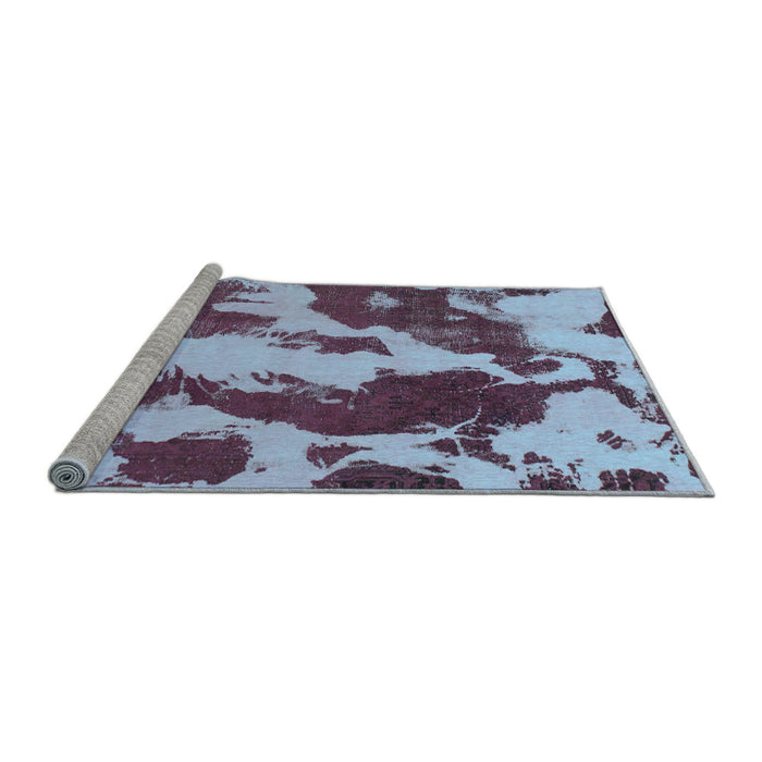 Sideview of Machine Washable Abstract Light Blue Modern Rug, wshabs1118lblu