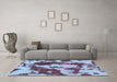 Machine Washable Abstract Light Blue Modern Rug in a Living Room, wshabs1118lblu