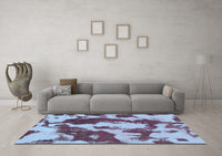 Machine Washable Abstract Light Blue Modern Rug, wshabs1118lblu