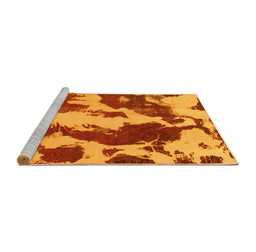 Sideview of Machine Washable Abstract Yellow Modern Rug, wshabs1118yw