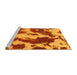 Sideview of Machine Washable Abstract Yellow Modern Rug, wshabs1118yw