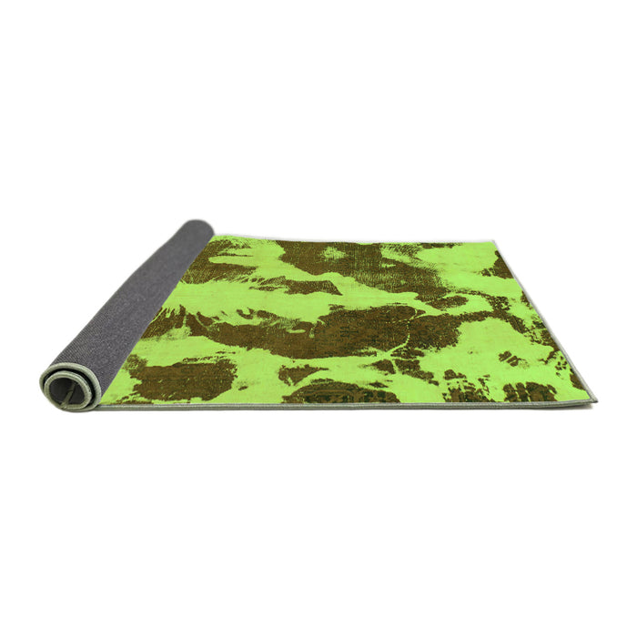 Sideview of Abstract Green Modern Rug, abs1118grn