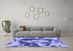 Machine Washable Abstract Blue Modern Rug in a Living Room, wshabs1118blu