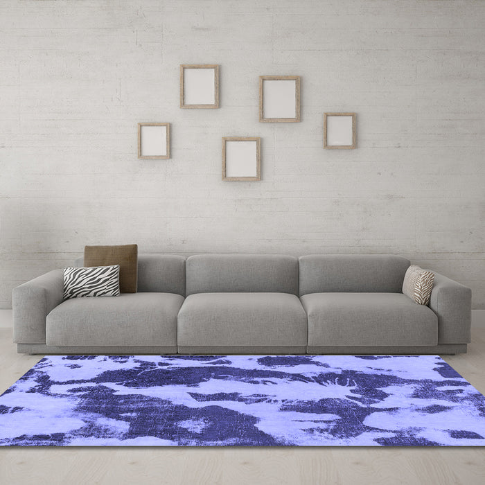 Machine Washable Abstract Blue Modern Rug in a Living Room, wshabs1118blu