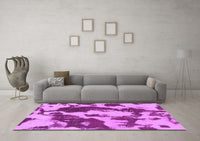 Machine Washable Abstract Purple Modern Rug, wshabs1118pur