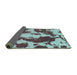 Sideview of Abstract Turquoise Modern Rug, abs1118turq