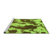 Sideview of Machine Washable Abstract Green Modern Area Rugs, wshabs1118grn