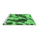 Sideview of Machine Washable Abstract Emerald Green Modern Area Rugs, wshabs1118emgrn