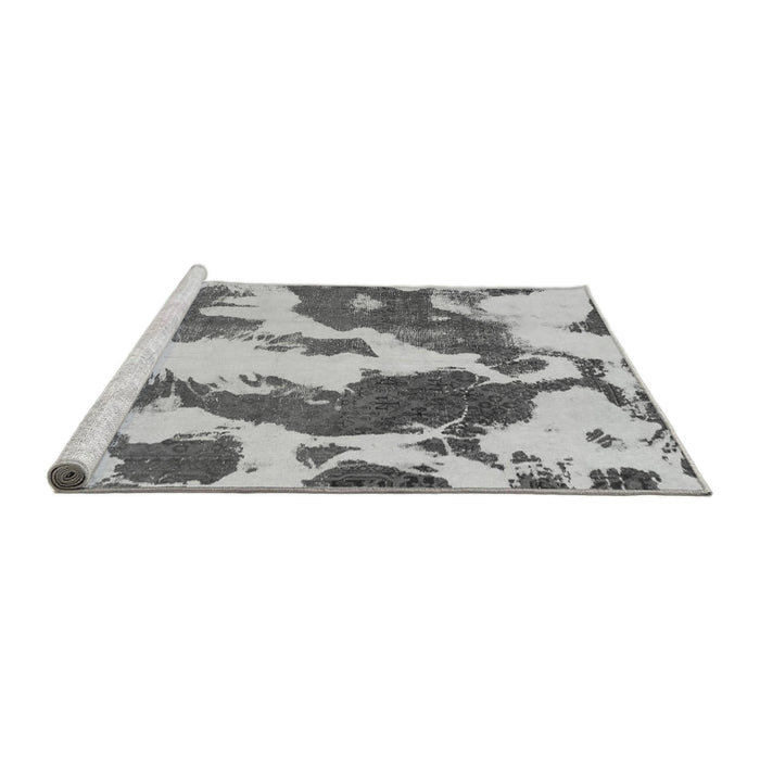 Sideview of Machine Washable Abstract Gray Modern Rug, wshabs1118gry