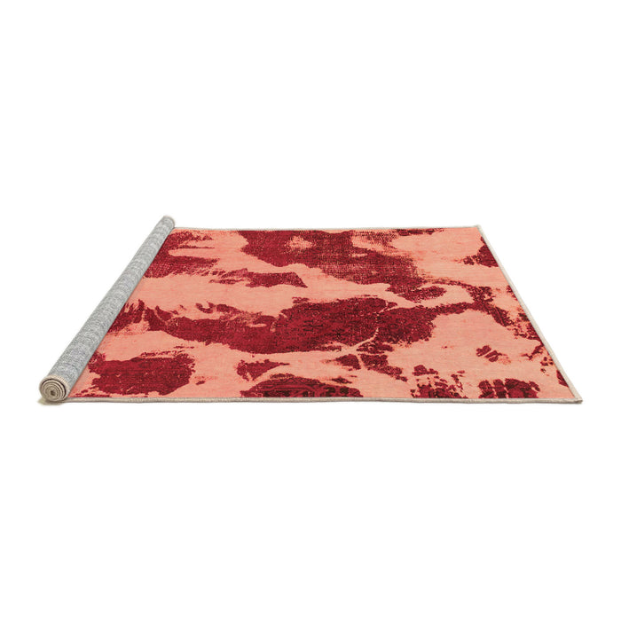 Sideview of Machine Washable Abstract Orange Modern Area Rugs, wshabs1118org